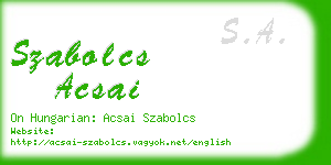 szabolcs acsai business card